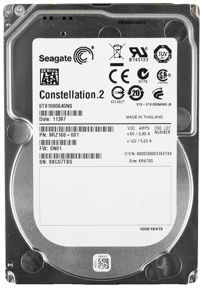 ST91000640NS Seagate Constellation.2 1TB 7200RPM SATA 6Gbps 64MB Cache (512n) 2.5-inch Internal Hard Drive