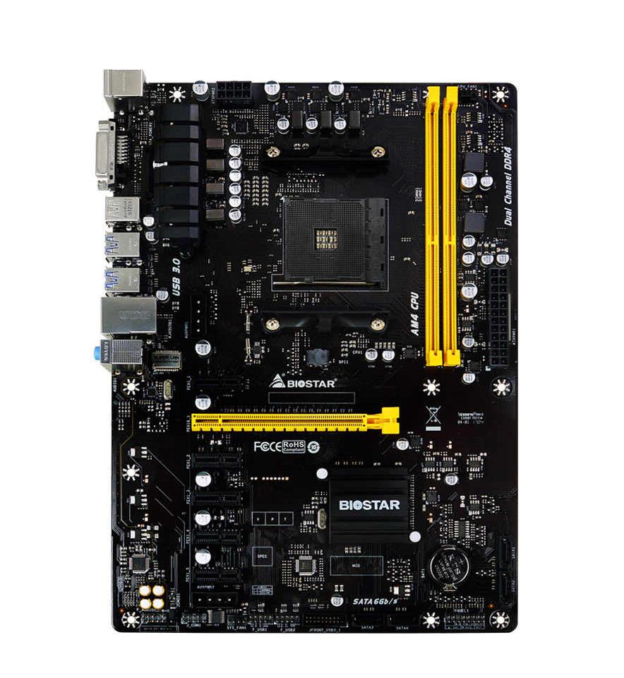 TB350-BTC Biostar Socket AM4 AMD B350 Chipset AMD A-Series APU/ Rzyen Processors Support DDR4 2x DIMM 4x SATA3 6.0Gb/s ATX Motherboard (Refurbished)