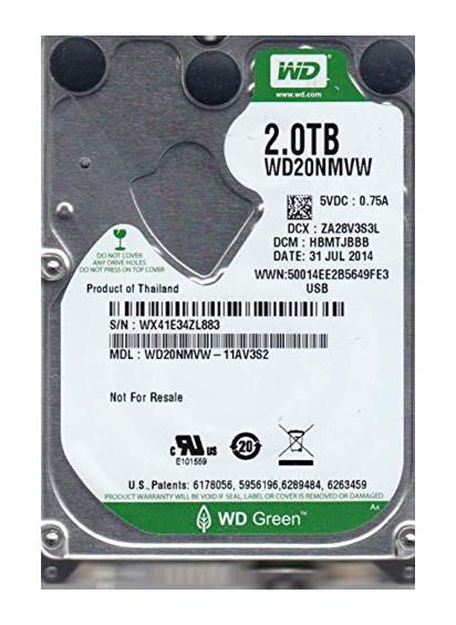 WD20NMVW-11AV3S2 Western Digital Green 2TB 5400RPM USB 3.0 2.5-inch Internal Hard Drive
