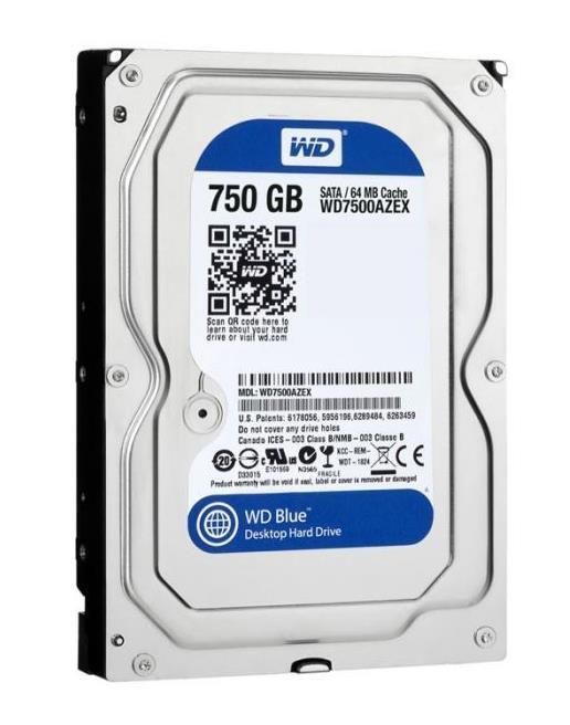 WD7500AZEX-A1 Western Digital Caviar Blue 750GB 7200RPM SATA 6Gbps 64MB Cache 3.5-inch Internal Hard Drive