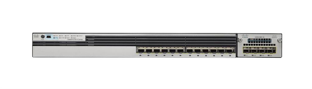 WS-C3750X-12S-S Cisco Catalyst 3750 12-Ports GE SFP IP Services Manageable Layer3 Rack-mountable 1U Switch (Refurbished)