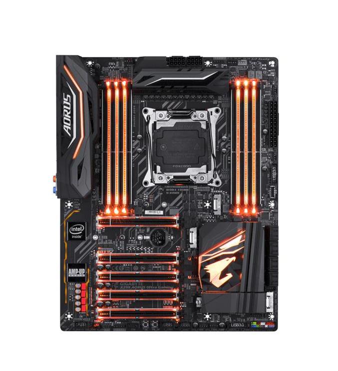 X299AORUSUltraGaming Gigabyte Socket LGA 2066 Intel X299 Express Chipset Core X-Series Processors Support DDR4 8x DIMM 8x SATA 6.0Gb/s ATX Motherboard (Refurbished) X299 AORUS Ultra Gaming