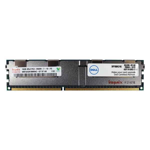 Y898N Dell 16GB PC3-8500 DDR3-1066MHz ECC Registered CL7 240-Pin DIMM Quad Rank Memory Module
