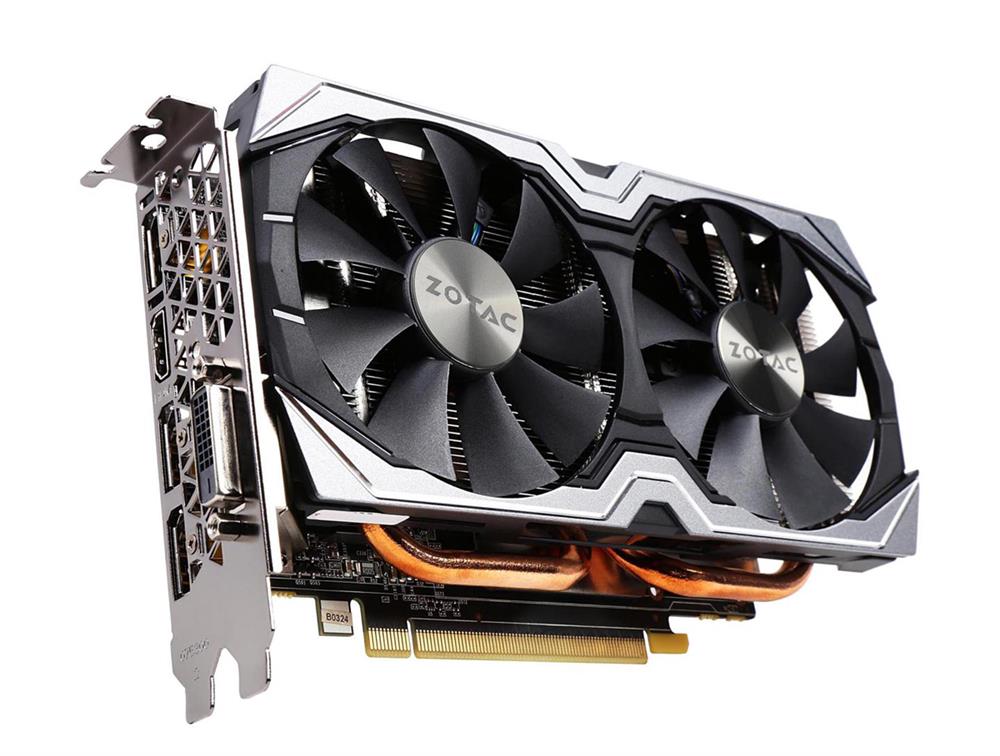 ZT-P10600B-10M Zotac GeForce GTX 1060 Graphic Card 1.56 GHz Core 1.77 GHz Boost Clock 6GB GDDR5 PCI Express 3.0 Dual Slot Space Required