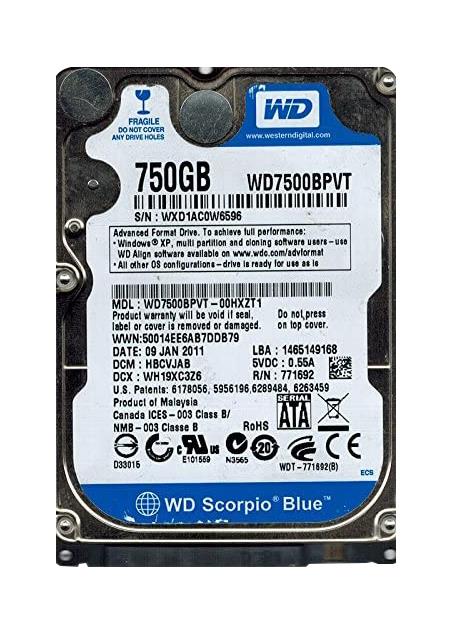 Western Digital WD7500BPVT-00HXZT1