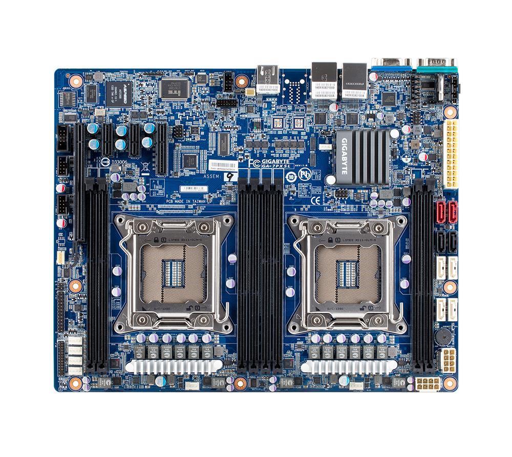 GA-7PXSL (rev. 1.0) Gigabyte Dual Socket LGA 2011 Intel C602 Chipset Xeon E5-2600 v2/ E5-1600 v2/ E5-2600/ E5-1600 Processors Support 8x DIMM 4x SATA 6.0Gb/s ATX Motherboard  (Refurbished)